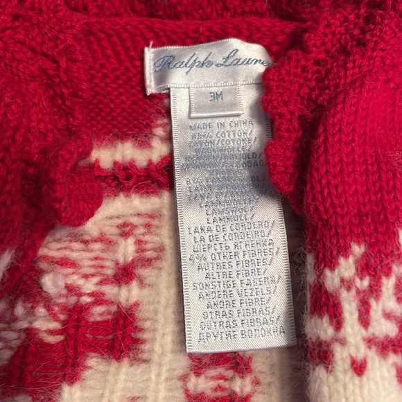 Ralph Lauren red cardigan 3 months ! - Picture 2 of 5